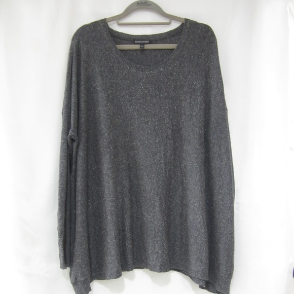Eileen Fisher Sweaters - Eileen Fisher M Wool Silk A Line Sweater Fall 56"